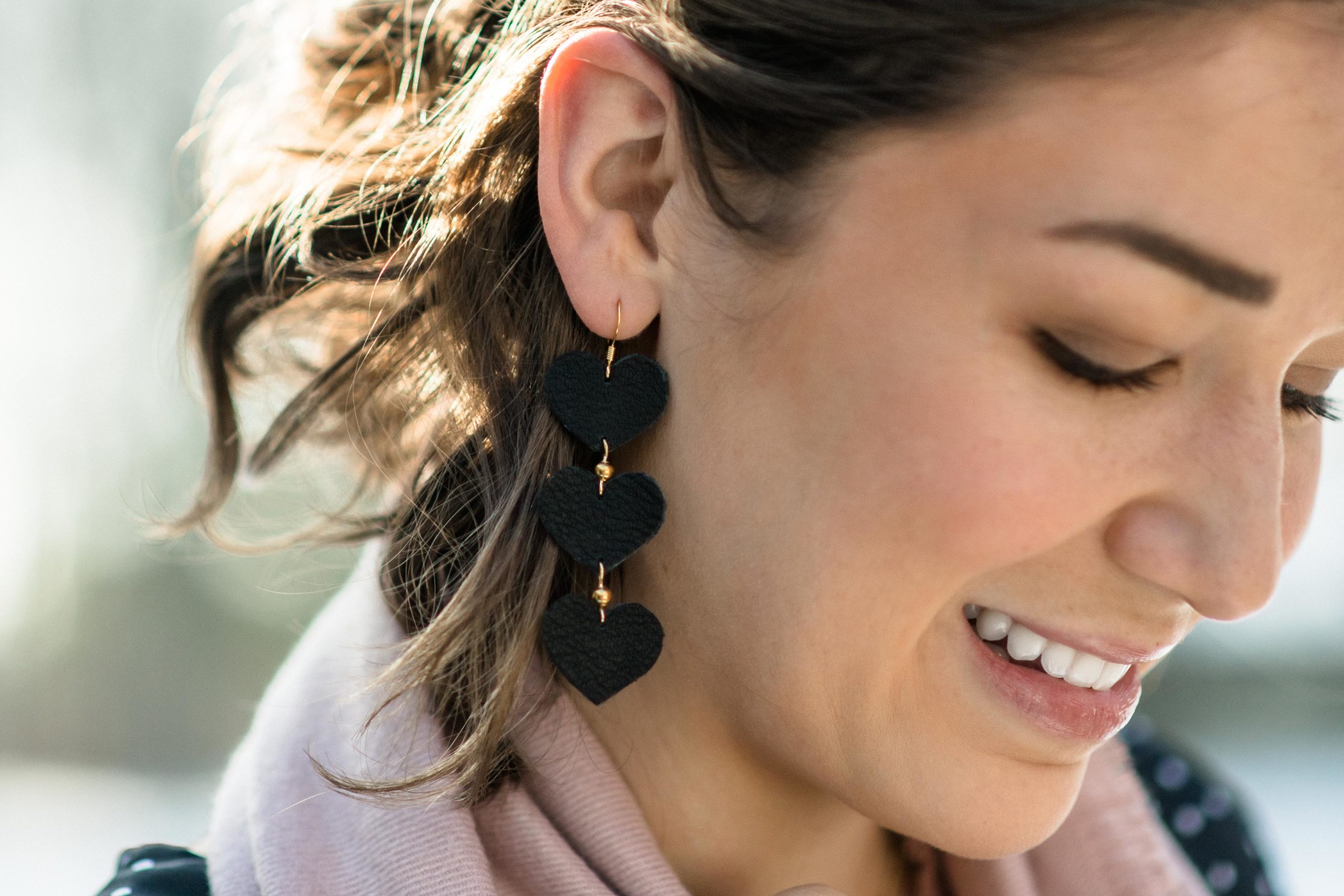 DIY Leather Heart Earrings – The Tash Life